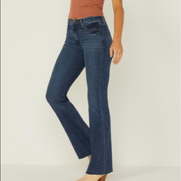 Just Black Denim size 29 high rise indigo blue bootcut flare jeans - Picture 2 of 6